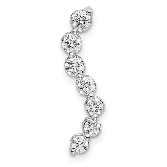 14k White Gold 1/2 Ct. Lab Grown Diamond VS/SI+ G+ Seven Stone Curved Bar Chain Slide Pendant