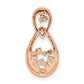 14k Rose Gold 1/8 Ct. Lab Grown Diamond VS/SI+ G+ Double Teardrop Chain Slide Pendant