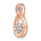 14k Rose Gold 1/8 Ct. Lab Grown Diamond VS/SI+ G+ Double Teardrop Chain Slide Pendant