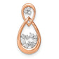 14k Rose Gold 1/8 Ct. Lab Grown Diamond VS/SI+ G+ Double Teardrop Chain Slide Pendant