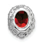 14k White Gold 1/3 Ct. Lab Grown Diamond VS/SI+ G+ and Lab Created Ruby Halo Chain Slide Pendant