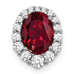 14k White Gold 1/3 Ct. Lab Grown Diamond VS/SI+ G+ and Lab Created Ruby Halo Chain Slide Pendant