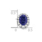 14k White Gold 1/3 Ct. Lab Grown Diamond VS/SI+ G+ and Lab Created Blue Sapphire Halo Chain Slide Pendant