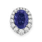 14k White Gold 1/3 Ct. Lab Grown Diamond VS/SI+ G+ and Lab Created Blue Sapphire Halo Chain Slide Pendant