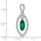 14k White Gold 1/3 Ct. Lab Grown Diamond VS/SI+ G+ and Lab Created Emerald Chain Slide Pendant