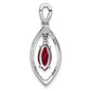 14k White Gold 1/3 Ct. Lab Grown Diamond VS/SI+ G+ and Lab Created Ruby Chain Slide Pendant