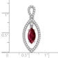 14k White Gold 1/3 Ct. Lab Grown Diamond VS/SI+ G+ and Lab Created Ruby Chain Slide Pendant