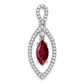 14k White Gold 1/3 Ct. Lab Grown Diamond VS/SI+ G+ and Lab Created Ruby Chain Slide Pendant