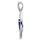 14k White Gold 1/3 Ct. Lab Grown Diamond VS/SI+ G+ and Lab Created Blue Sapphire Chain Slide Pendant