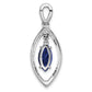 14k White Gold 1/3 Ct. Lab Grown Diamond VS/SI+ G+ and Lab Created Blue Sapphire Chain Slide Pendant