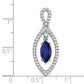 14k White Gold 1/3 Ct. Lab Grown Diamond VS/SI+ G+ and Lab Created Blue Sapphire Chain Slide Pendant