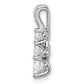 14k White Gold 1/2 Ct. Lab Grown Diamond VS/SI+ G+ Three Stone Chain Slide Pendant