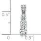 14k White Gold 1/2 Ct. Lab Grown Diamond VS/SI+ G+ Three Stone Chain Slide Pendant