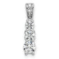 14k White Gold 1/2 Ct. Lab Grown Diamond VS/SI+ G+ Three Stone Chain Slide Pendant