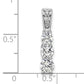 14k White Gold 1 Ct. Lab Grown Diamond VS/SI+ G+ Three Stone Chain Slide Pendant