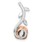 14K White/Rose Gold Two Tone Rose and White 1/4 Ct. Lab Grown Diamond VS/SI+ G+ Rose Chain Slide Pendant