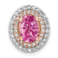 14K White/Rose Gold Two Tone 1/5 Ct. Lab Grown Diamond VS/SI+ G+ and Lab Created Pink Sapphire Chain Slide Pendant