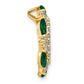 14k Yellow Gold 5/8 Ct. Lab Grown Diamond VS/SI+ G+ and Lab Created Emerald Chain Slide Pendant