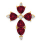 14k Yellow Gold 1/5 Ct. Lab Grown Diamond VS/SI+ G+ and Lab Created Ruby Chain Slide Pendant