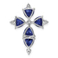 14k White Gold 1/5 Ct. Lab Grown Diamond VS/SI+ G+ and Lab Created Blue Sapphire Chain Slide Pendant