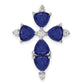 14k White Gold 1/5 Ct. Lab Grown Diamond VS/SI+ G+ and Lab Created Blue Sapphire Chain Slide Pendant