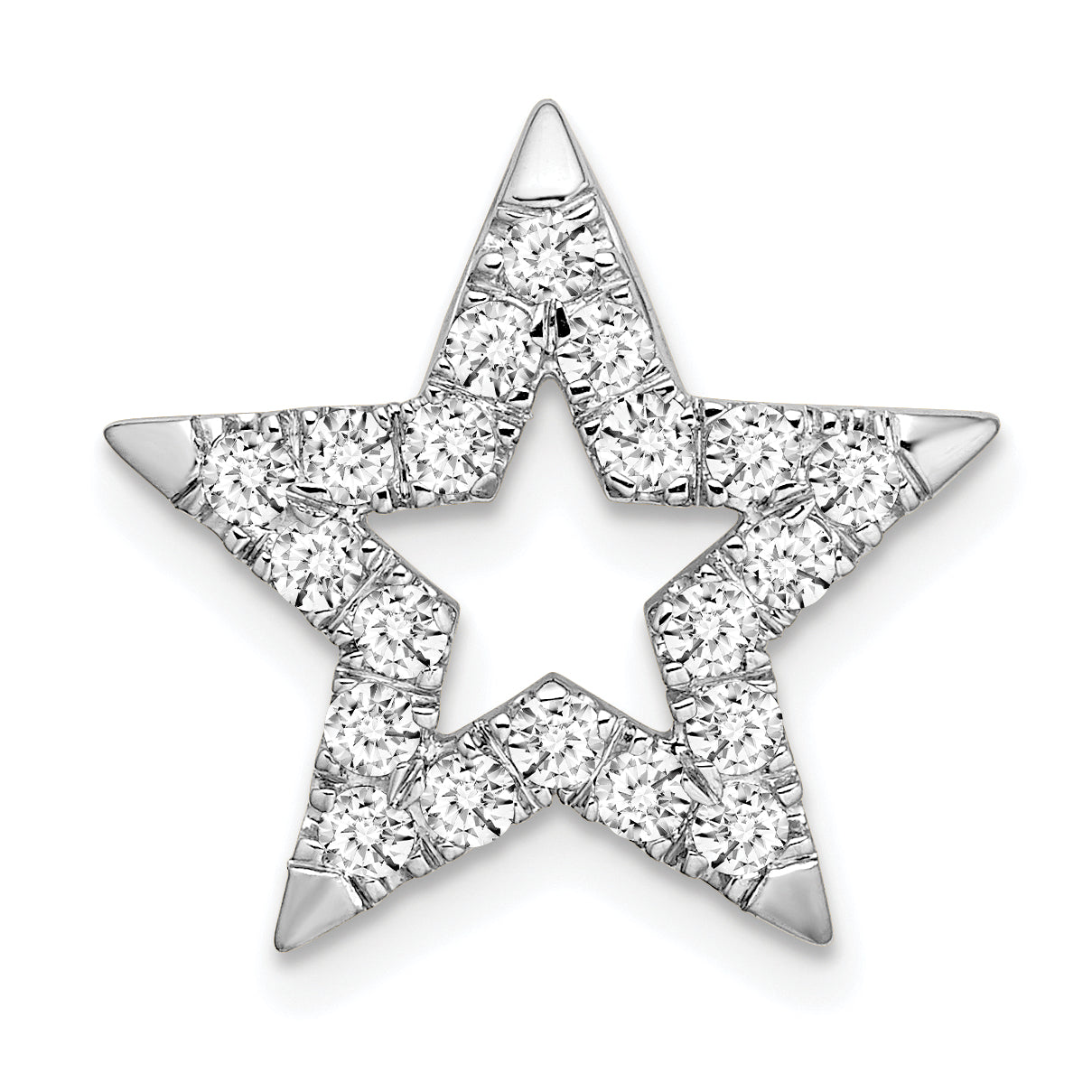 14K White Gold Lab Grown Diamond VS/SI+ G+ Star Pendant