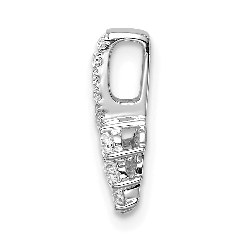 14k White Gold 1/4 Ct. Lab Grown Diamond VS/SI+ G+ Leaf Chain Slide Pendant