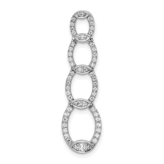 14K White Gold Lab Grown Diamond VS/SI+ G+ Oval Drop Pendant