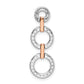 14k Two-Tone Rose and White Gold 3/8 Ct. Lab Grown Diamond VS/SI+ G+ Triple Circle Drop Chain Slide Pendant