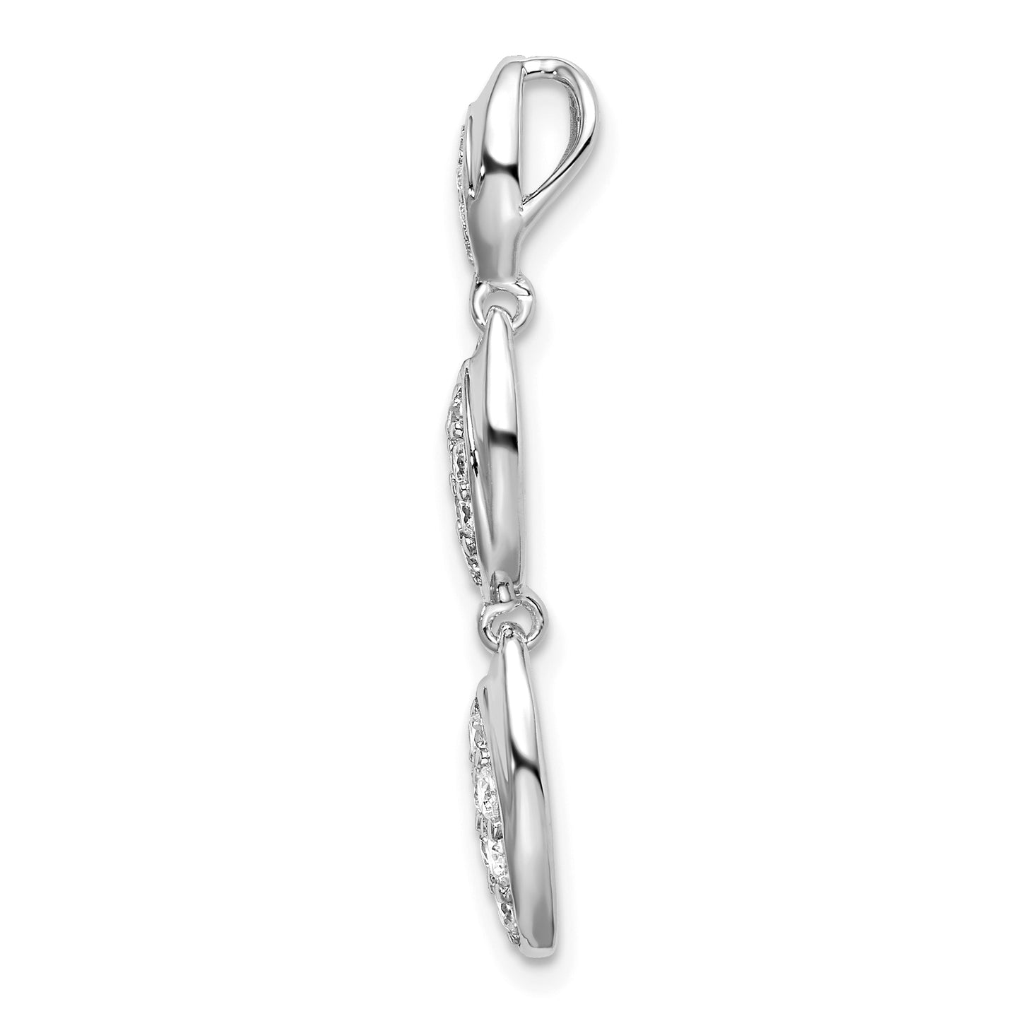 14K White Gold Lab Grown Diamond VS/SI FGH Fancy Drop Pendant