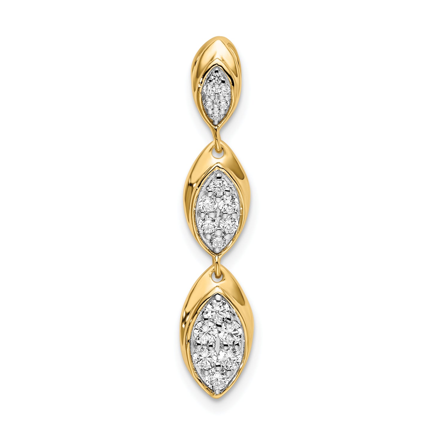 14k Yellow Gold Lab Grown Diamond VS/SI+ G+ Fancy Drop Pendant