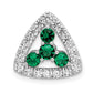 14k White Gold 1/2 Ct. Lab Grown Diamond VS/SI+ G+ and Lab Created Emerald Triangle Chain Slide Pendant