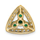 14k Yellow Gold 1/2 Ct. Lab Grown Diamond VS/SI+ G+ and Lab Created Emerald Triangle Chain Slide Pendant