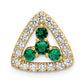 14k Yellow Gold 1/2 Ct. Lab Grown Diamond VS/SI+ G+ and Lab Created Emerald Triangle Chain Slide Pendant