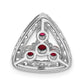 14k White Gold 1/2 Ct. Lab Grown Diamond VS/SI+ G+ and Lab Created Ruby Triangle Chain Slide Pendant