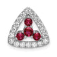 14k White Gold 1/2 Ct. Lab Grown Diamond VS/SI+ G+ and Lab Created Ruby Triangle Chain Slide Pendant