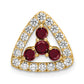 14k Yellow Gold 1/2 Ct. Lab Grown Diamond VS/SI+ G+ and Lab Created Ruby Triangle Chain Slide Pendant