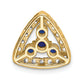 14k Yellow Gold 1/2 Ct. Lab Grown Diamond VS/SI+ G+ and Lab Created Blue Sapphire Triangle Chain Slide Pendant