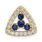 14k Yellow Gold 1/2 Ct. Lab Grown Diamond VS/SI+ G+ and Lab Created Blue Sapphire Triangle Chain Slide Pendant