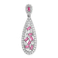 Pure Serenity 14k White Gold 7/8 Ct. Lab Grown Diamond VS/SI+ G+ and Lab Created Pink Sapphire Teardrop Dangle Pendant