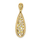 14k Yellow Gold White 7/8 Ct. Lab Grown Diamond VS/SI+ G+ and Lab Created Sapphire Chain Slide Pendant