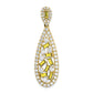 14k Yellow Gold White 7/8 Ct. Lab Grown Diamond VS/SI+ G+ and Lab Created Sapphire Chain Slide Pendant