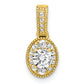 14k Yellow Gold 1/2 Ct. Lab Grown Diamond VS/S IFGH Oval Vintage Pendant