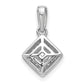 14k White Gold 1/2 Ct. Lab Grown Diamond VS/S FGH Square Vintage Pendant