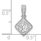 14k White Gold 1/2 Ct. Lab Grown Diamond VS/S FGH Square Vintage Pendant