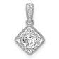 14k White Gold 1/2 Ct. Lab Grown Diamond VS/S FGH Square Vintage Pendant