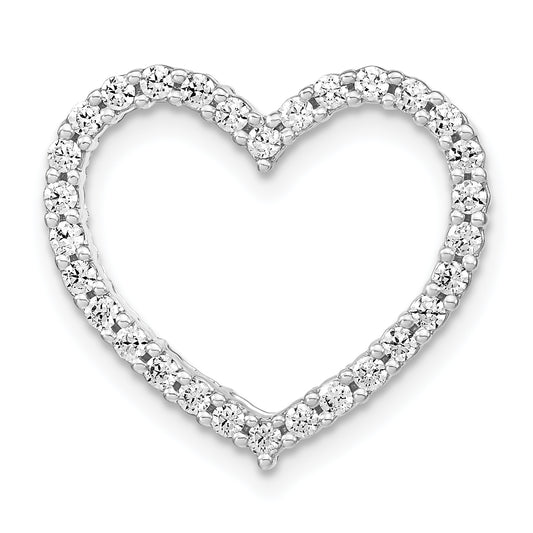 14k White Gold 1/2 Ct. Lab Grown Diamond VS/SI+ G+ Heart Chain Slide Pendant