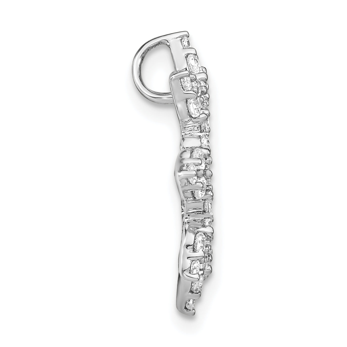 14k White Gold 3/4 Ct. Lab Grown Diamond VS/SI+ G+ Fashion Circle Chain Slide Pendant