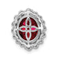 14k White Gold 1/2 Ct. Lab Grown Diamond VS/SI and Oval Lab Created Ruby Halo Chain Slide Pendant