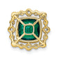 14k Yellow Gold 1/2 Ct. Lab Grown Diamond VS/SI+ G+ and Lab Created Emerald Square Chain Slide Pendant